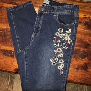 flower skinny jeans
